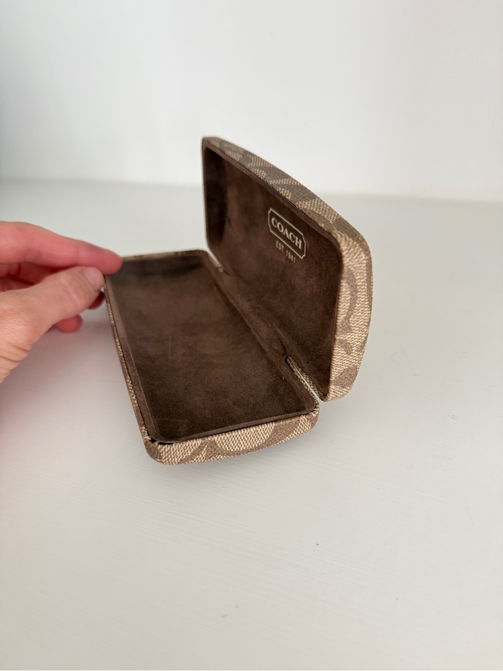 Coach Brown Signature Canvas Eyeglass Case - Picture 3 of 5